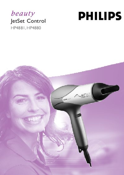Philips HP4881/HP4880 Hair Dryer User Manual - cover page