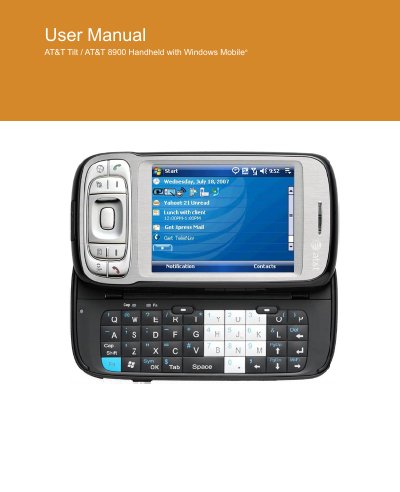 HTC Tilt AT&T 8900 Handheld User Manual - cover page