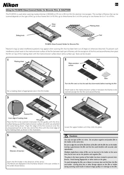 Nikon FH-869G Glass-Covered Holder User Manual - cover page