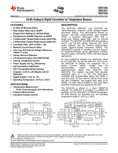 Texas Instruments ADS1246/ADS1247/ADS1248 24‑Bit ADC Handbook - cover page