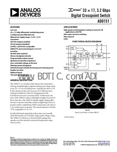 Analog Devices AD8151 Datasheet - cover page