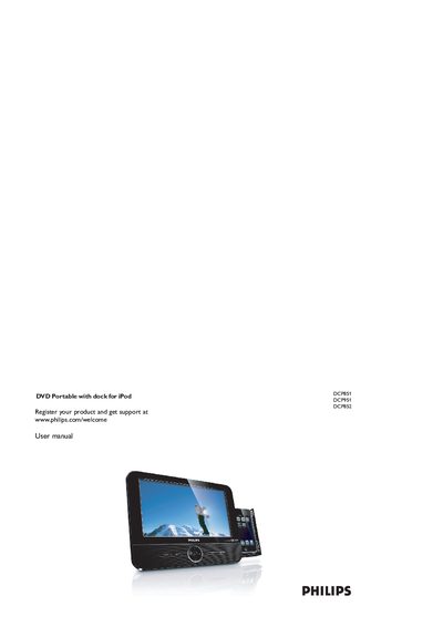 Philips DCP851/DCP951/DCP852 Portable DVD Player User Manual - cover page