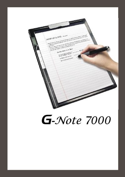 Genius G-Note 7000 Quick Start Guide