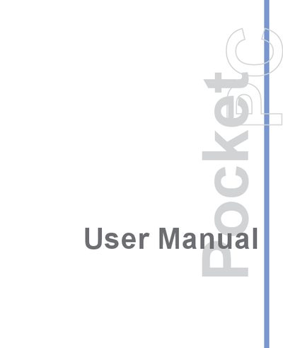 Pocket PC User Manual - cover page