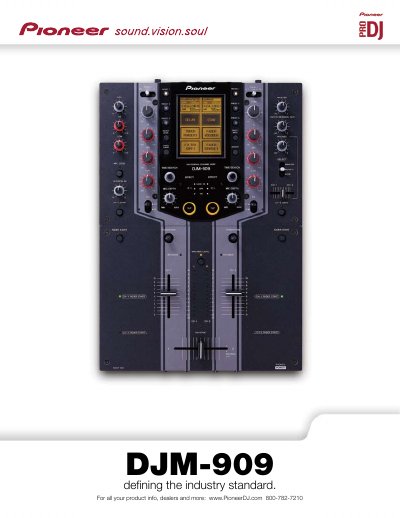 Pioneer DJM-909 Mixer Product Leaflet - cover page