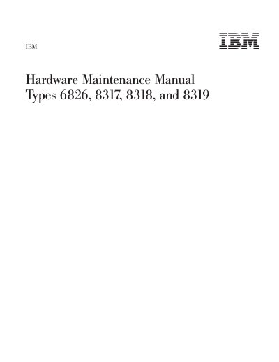 IBM 6826, 8317, 8318, 8319 Hardware Maintenance Service Manual - cover page