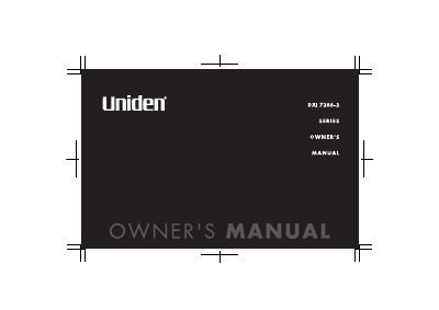 Uniden DXI 7286-2 Cordless Telephone Owner's Manual - cover page