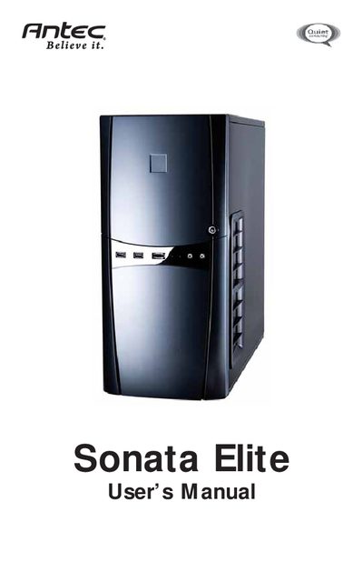 Antec Sonata Elite Computer Case User Manual - cover page