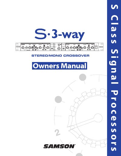 Samson S*3-way Electronic Crossover User Manual - cover page