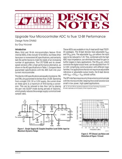 Linear Technology DN463 Upgrade Microcontroller ADC to True 12-Bit Performance Design Note - cover page