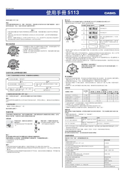 Casio 5113 User Manual - cover page