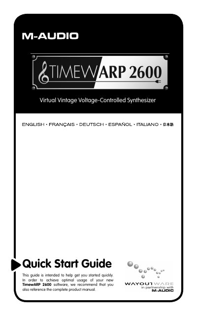 M-Audio TimewARP 2600 Quick Start Guide