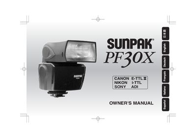 Sunpak PF30X Flash Owner's Manual - cover page
