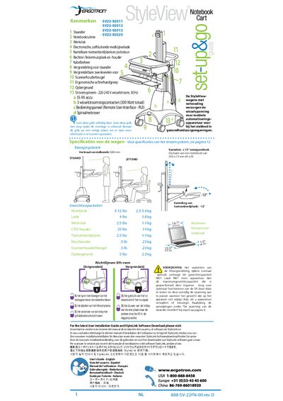 Kenmerken SV22-92011/12/13/25 Note0book Cart Manual - cover page