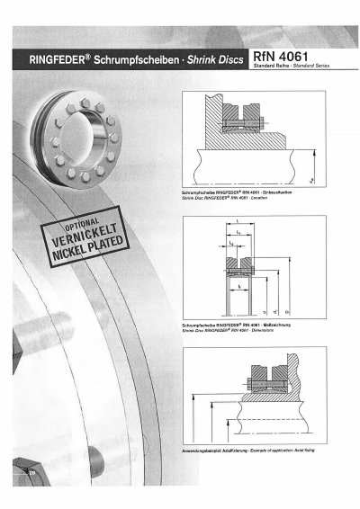 Ringfeder RfN 4061 Standard Series Shrink Disc Technical Data Sheet - cover page