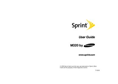 Sprint M320 User Guide - cover page