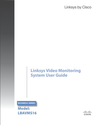 Linksys LBAVMS16 Video Monitoring System User Guide - cover page