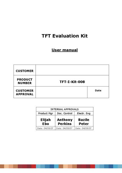 Densitron TFT-I-Kit-008 User Manual - cover page