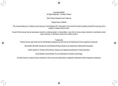 Gigabyte N521 Series Notebook User Manual - cover page