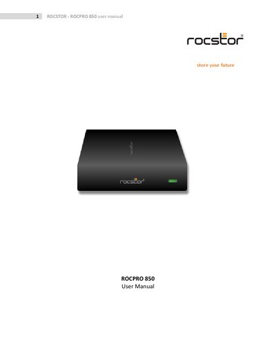 Rocstor Rocpro 850 User Manual - cover page