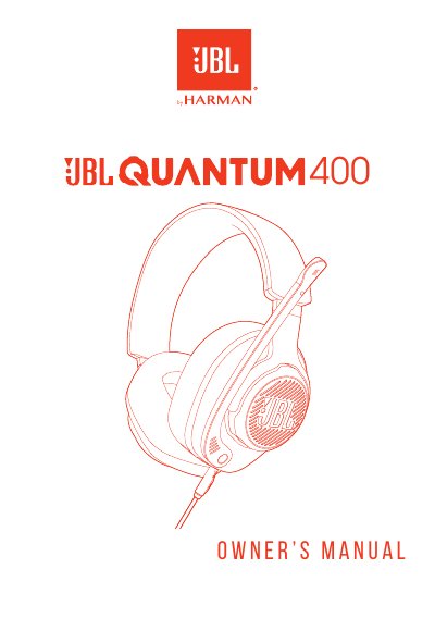 JBL Quantum400 Gaming Headset User Manual - cover page