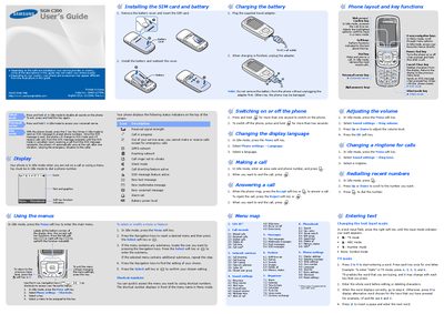 Samsung SGH-C300 User Manual - cover page