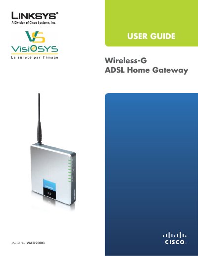 Linksys WAG200G Wireless-G ADSL Home Gateway User Guide - cover page