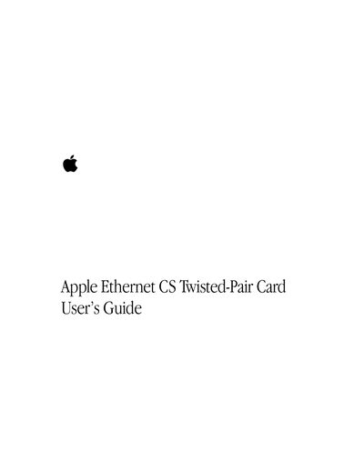 Apple Ethernet CS Twisted-Pair Card User Guide - cover page