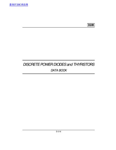 International Rectifier ST330C..L Series Phase Control Thyristors Datasheet - cover page