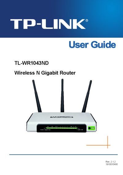 TP-Link TL-WR1043ND Wireless N Gigabit Router User Guide