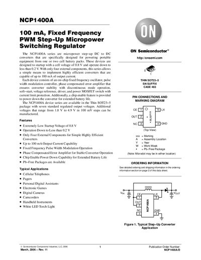 ON Semiconductor NCP1400A Datasheet - cover page