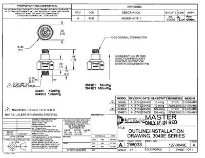 Dytran 3049E Series Accelerometer Datasheet - cover page