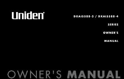 Uniden DXAI5588-3/DXAI5588-4 Cordless Phone Owner's Manual - cover page
