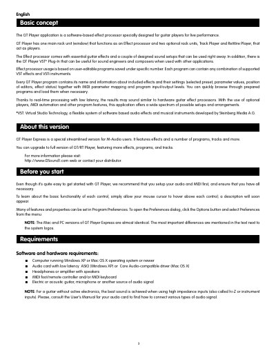 DSound GT Player Express Application Manual - cover page