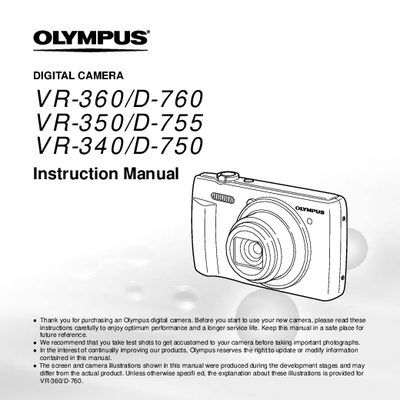 Olympus VR-360/D-760 Digital Camera Instruction Manual - cover page