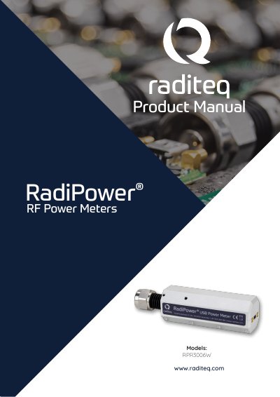 Raditeq RPR3006W RF Power Meter User Manual - cover page