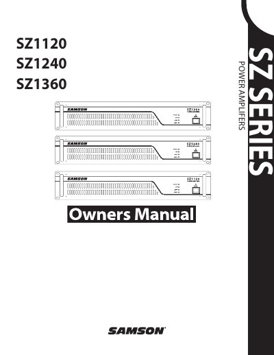 SAMSON SZ1120 SZ1240 SZ1360 User Manual - cover page