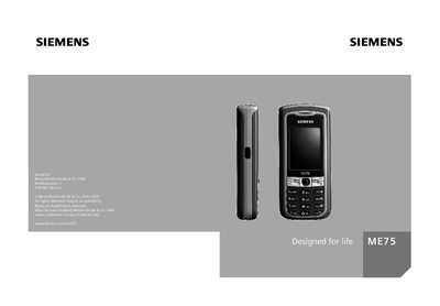 Siemens ME75 User Manual - cover page