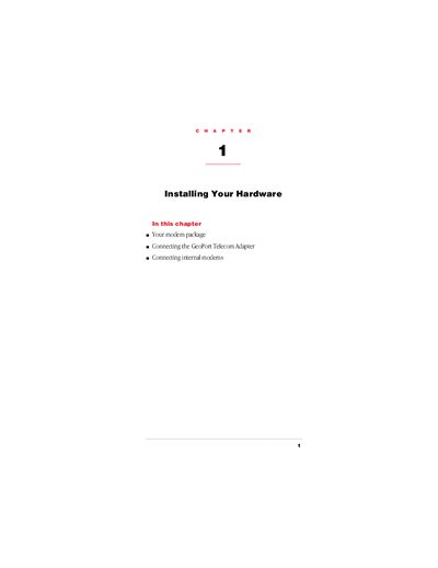 apple GeoPort Telecom Adapter Kit - User Guide - cover page