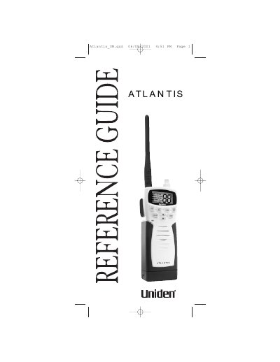 Uniden Atlantis OM Marine VHF Transceiver Owner's Reference Guide - cover page