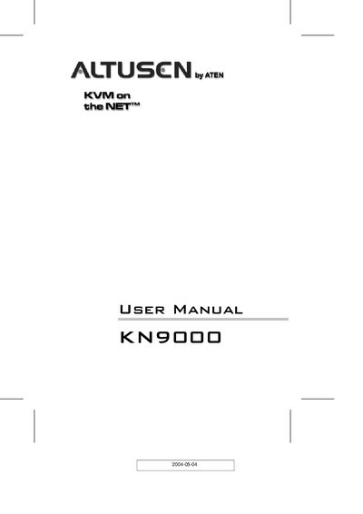 Altusen KN9000 User Manual - cover page