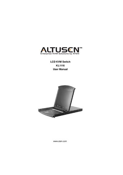 ATEN KL1116 LCD KVM Switch User Manual - cover page