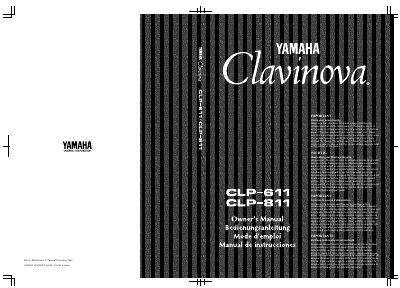 YAMAHA CLP-611/811 OWNER'S MANUAL - cover page