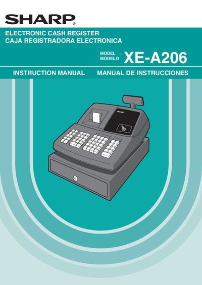 Sharp XE-A206 Electronic Cash Register Instruction Manual - cover page