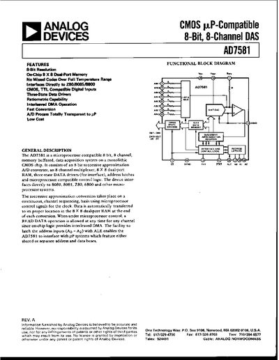 Analog Devices AD7581 Handbook - cover page