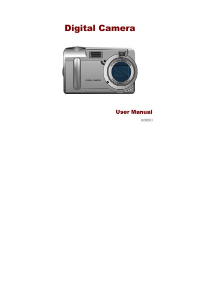 Canon 020810 Digital Camera User Manual - cover page