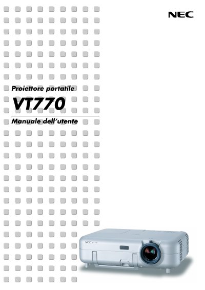 NEC VT770 Projector User Manual - cover page
