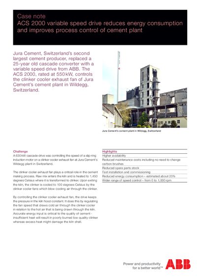 ABB ACS 2000 Variable Speed Drive Case Note - cover page