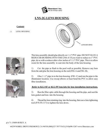 Fiberstars LNS-2G Lens Housing Installation Guide - cover page