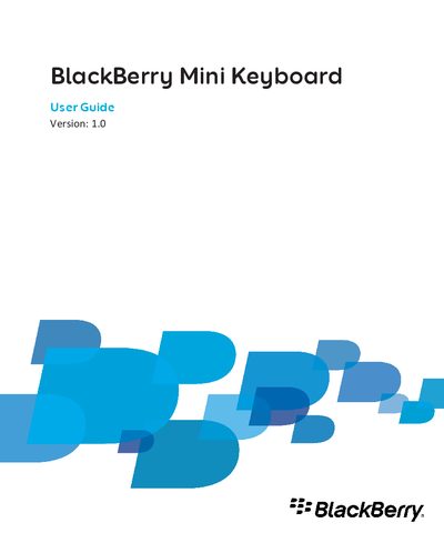 BlackBerry Mini Keyboard User Guide - cover page